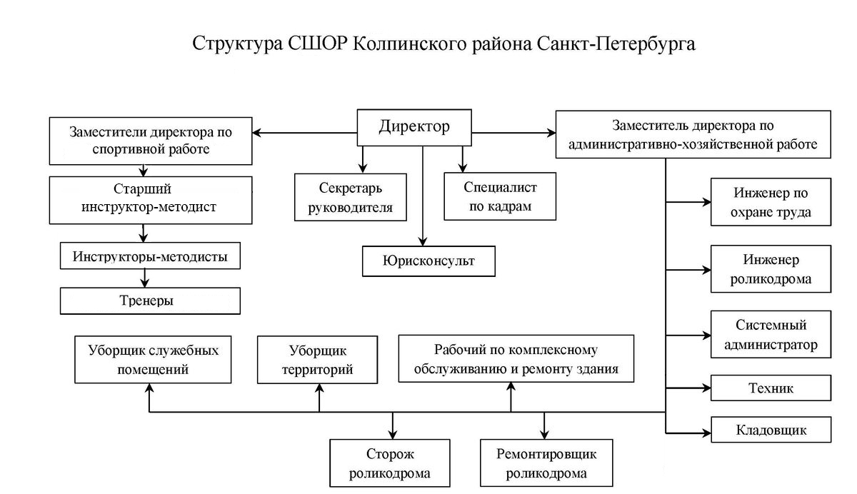 Структура СДЮСШОР по конькобежному спорту Колпинского района